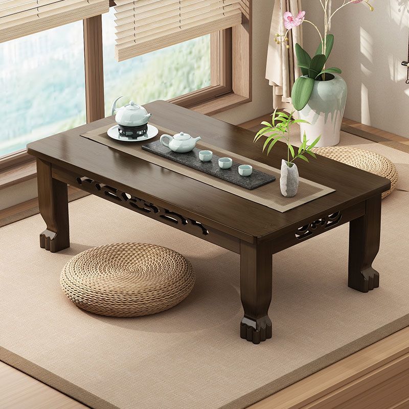Mesa de té de tatami ventana flotante mesa de té de madera no sólida mesa de té para el hogar mesa baja para aprender a comer en la cama