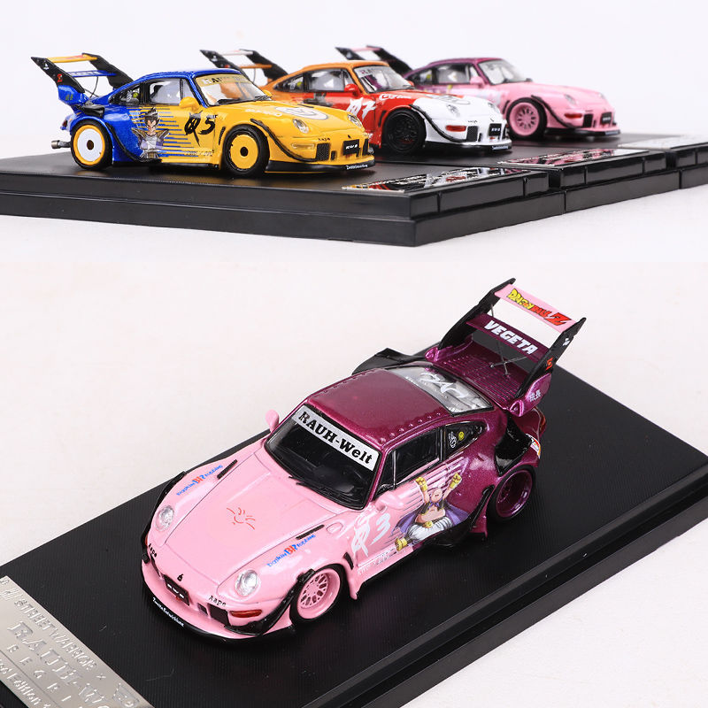 SW 1:64 포르쉐 RWB993 와이드 바디 수정 하이 테일 애니메이션 코팅 시뮬레이션 합금 자동차 모델