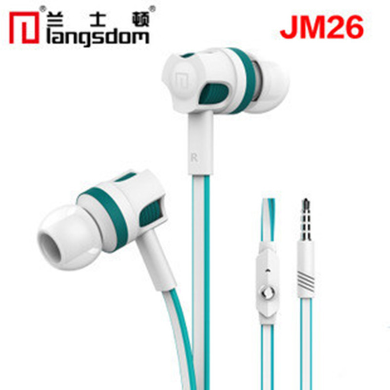 Lanston JM26 in-ear Noodle line headset with microphone wire control voice with microphone Computer mobile phone headset wholesale