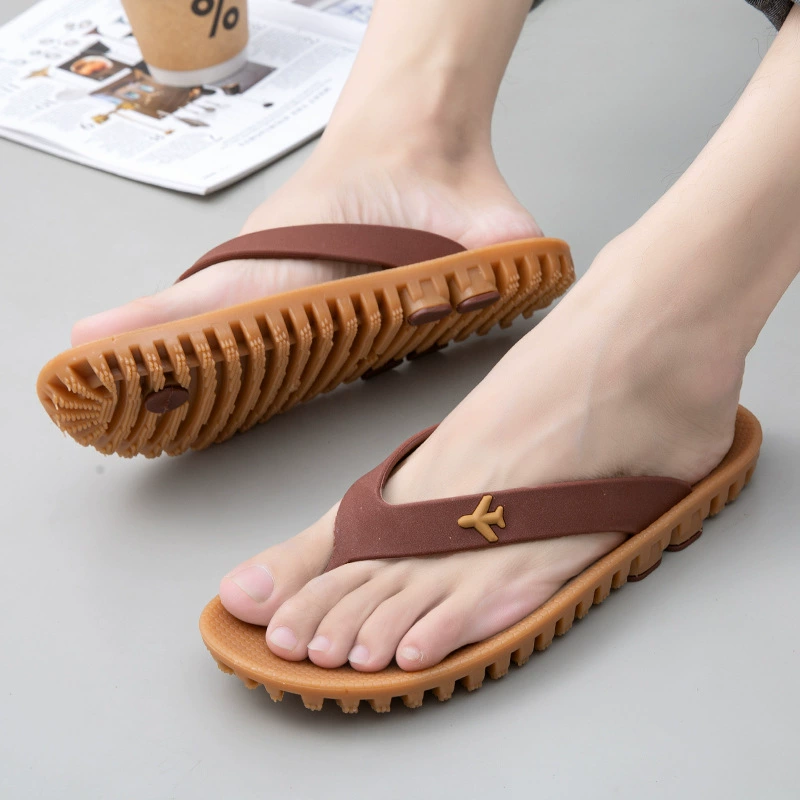 Summer rubber flip flops, non-slip beach slippers