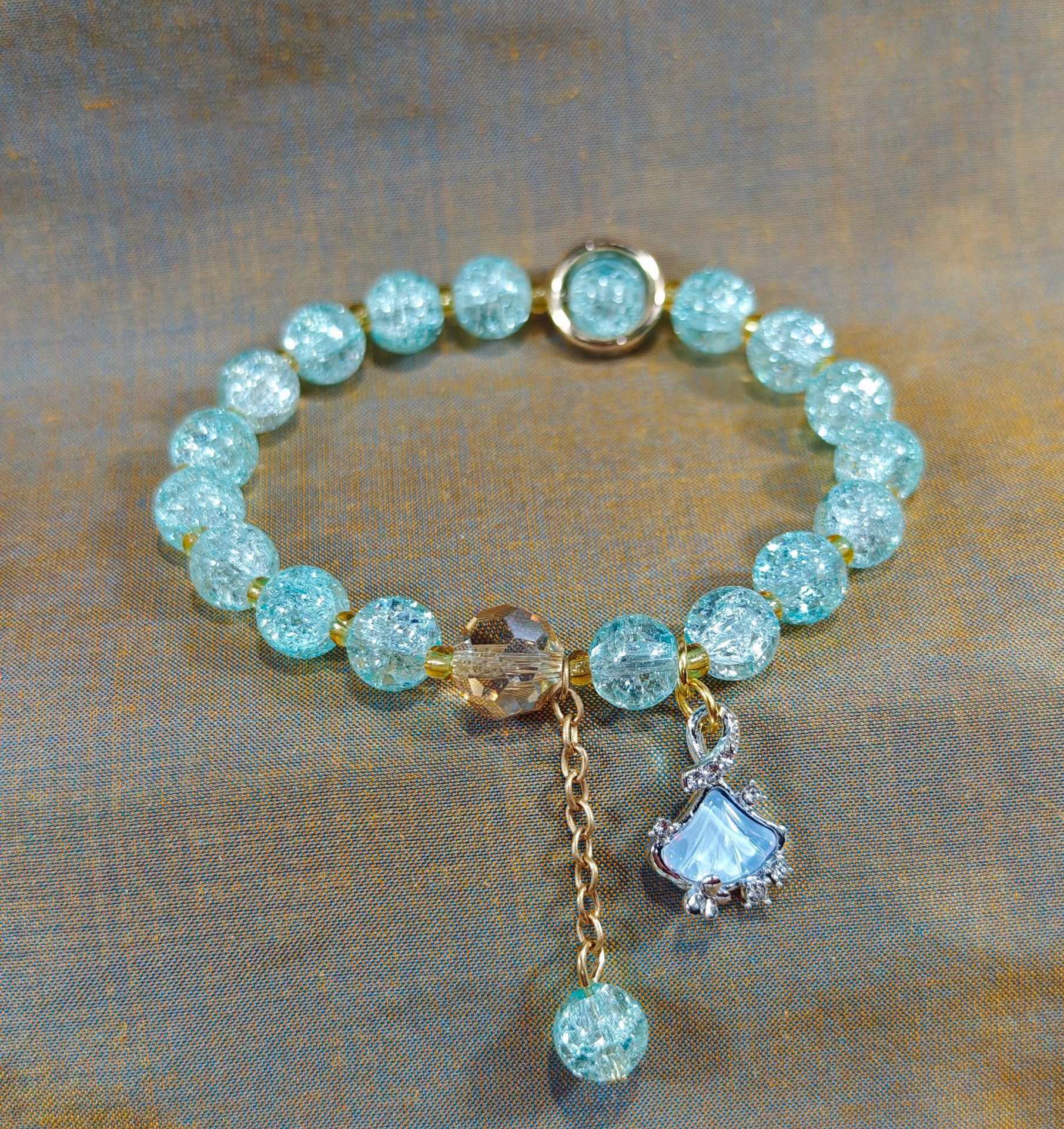 Las celebridades de Internet retro transfronterizas suelen ser todo-fósforo pulsera elástica de estilo ins simple pulsera de moda de lujo ligero, joyería de temperamento