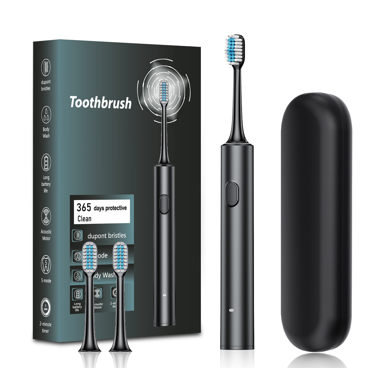 Brosse à dents électrique pour adultes – 5 modes, 30 000 à 39 999 vibrations/min, poils ultra-doux, autonomie de plus de 50 jours, chargement USB_voghion.com