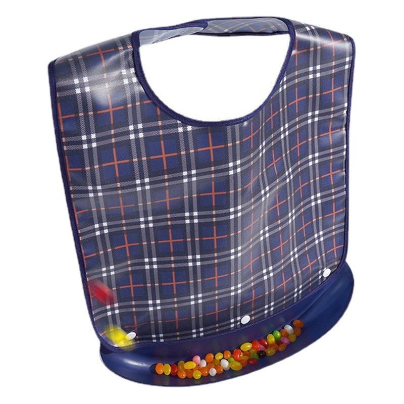 Elderly eating bib Adult bib elderly waterproof leak-proof three-dimensional Removable bib large