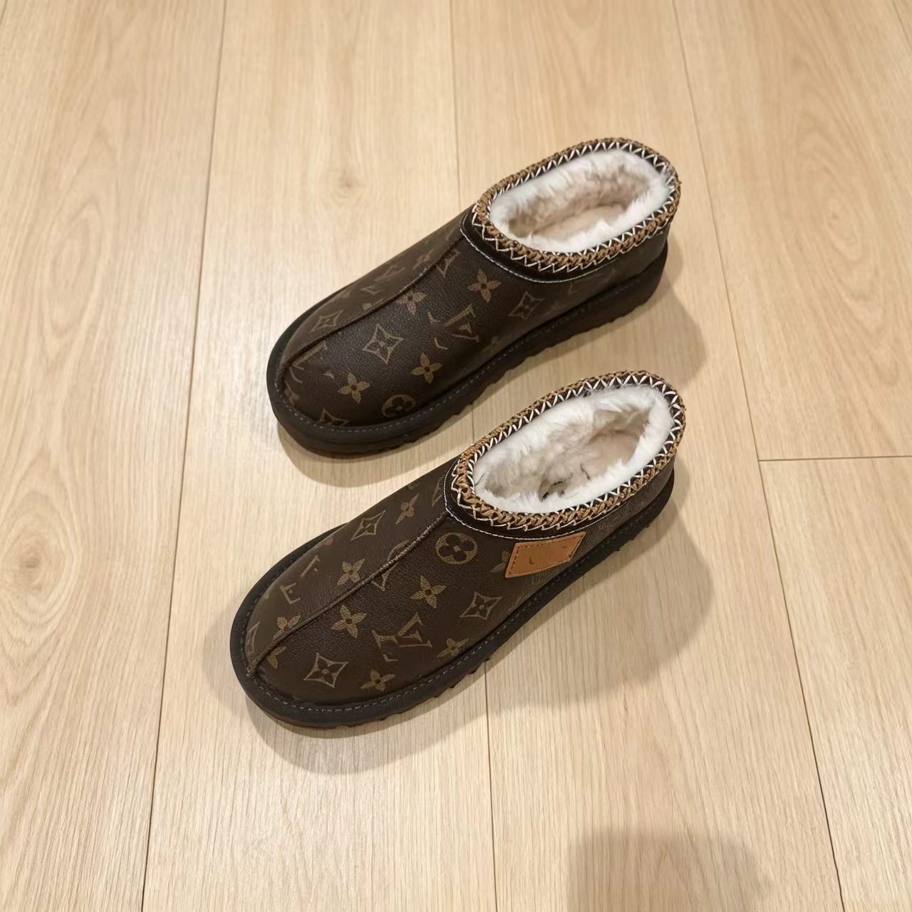 Botas de Nieve Bajas para Mujer de Piel de Vaca y Mezcla de Lana, Antideslizantes y Térmicas, para Uso Diario