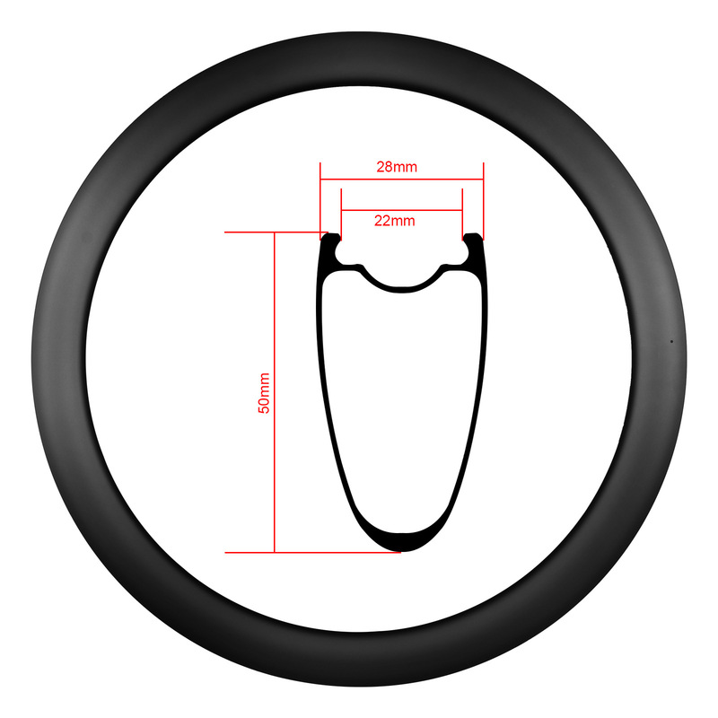 700C Inner Width 22.85mm Road Bike Carbon Fiber Rims 38/50/60 Frame Height Rims Disc Brake Carbon Rims