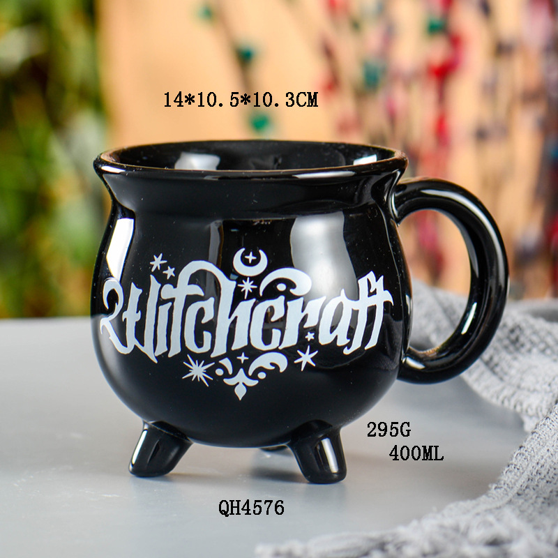 Taza de cerámica con forma de calavera, taza de café con diseño de cabeza de fantasma de Halloween, taza novedosa transfronteriza, diseño creativo