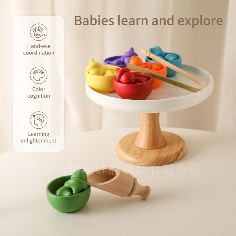 Montessori early education cognitive color sorting toys children educational bead clip game hand-eye coordination matching toys