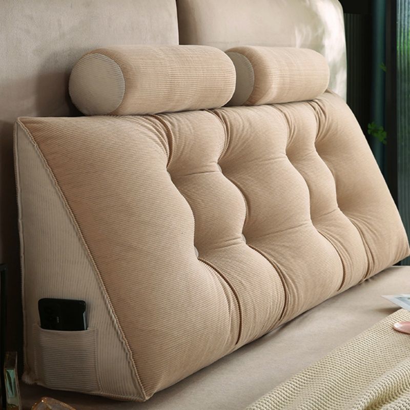 灯芯绒无床头软包靠垫榻榻米高级感三角靠枕可拆洗防撞靠背