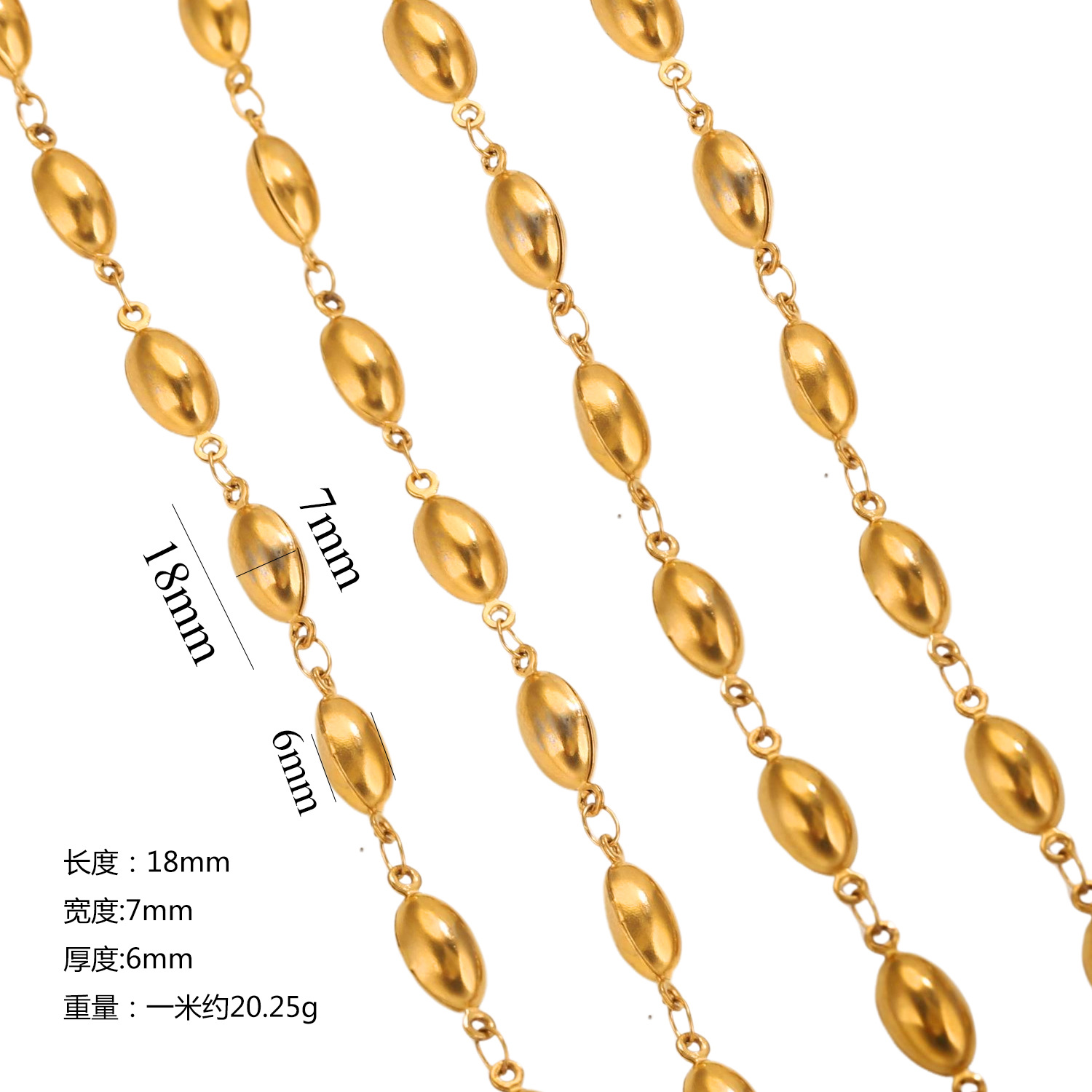 Hip-hop cadena hecha a mano de acero inoxidable hueco mar gotas cruz cadena DIY accesorios joyería al por mayor