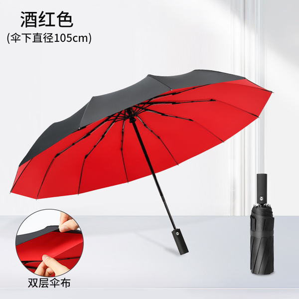 Double-layer automatic windproof umbrella