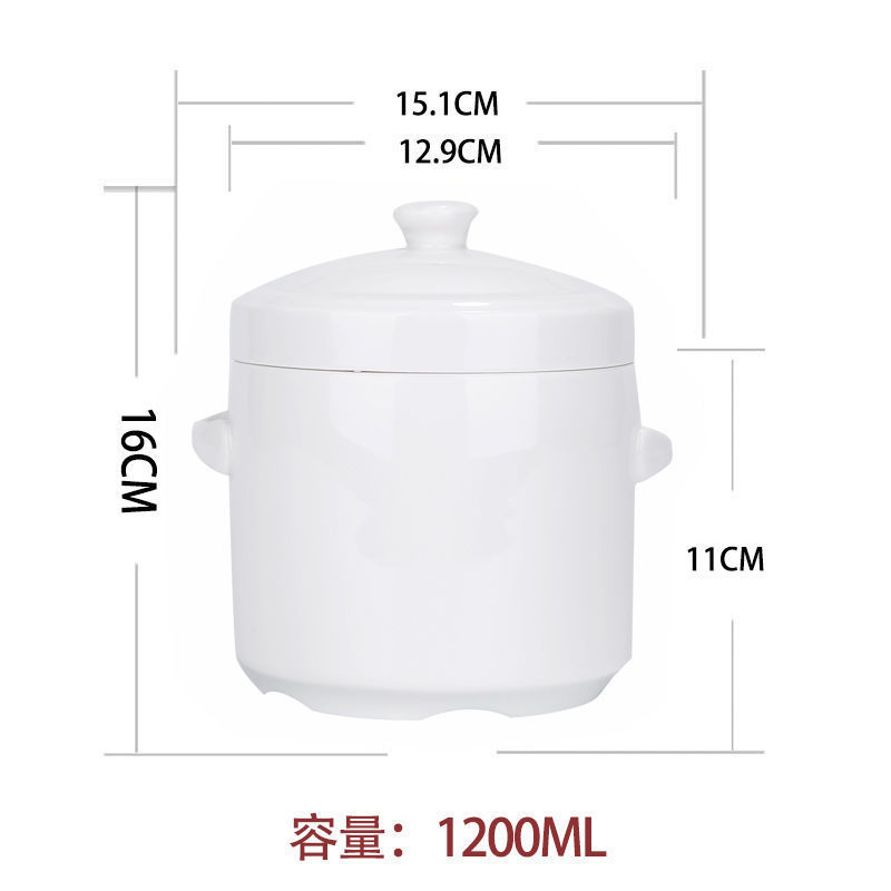 双盖骨瓷陶瓷燕窝炖盅带隔水炖盅内胆蒸汤盅大小号家用碗纯白炖罐|undefined