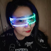 赛博朋克LED发光七彩科技眼镜雷霆战神科幻圣诞派对酒吧跨境蹦迪