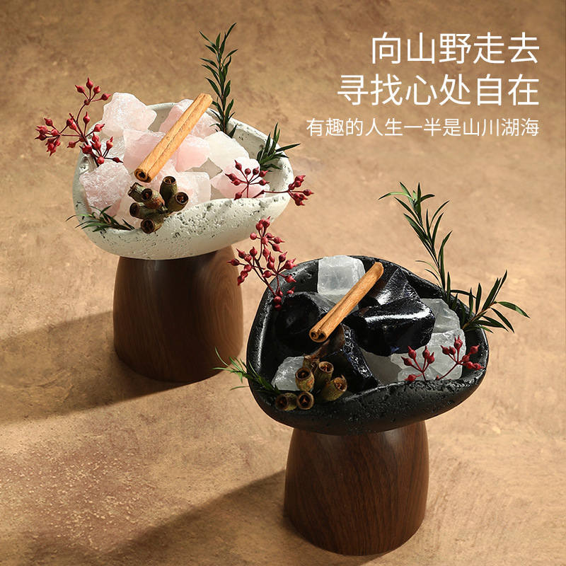 中秋节栖于山野无火香薰高级礼盒精油天然水晶石摆件高级香氛礼品|undefined