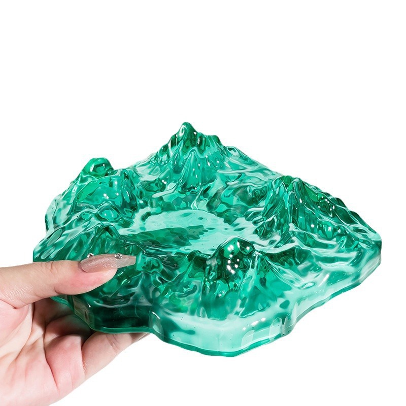 Cenicero de vidrio de oficina personalidad creativa cenicero doméstico de alto nivel sensación de sala de estar iceberg cenicero lujoso