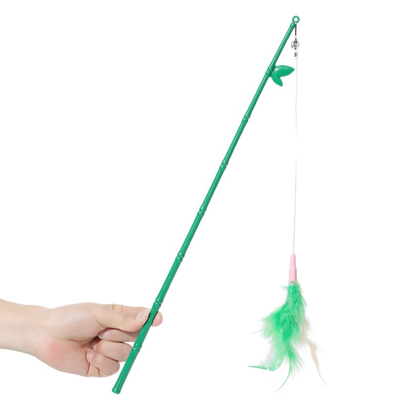 Varita de Juguete con Plumas para Gatos PP Resistente a Mordeduras para Interiores