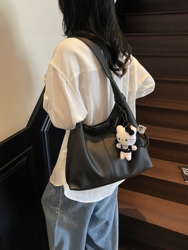 大容量上班通勤腋下包包女2025年夏季新款荔枝纹时尚百搭女款单肩|undefined