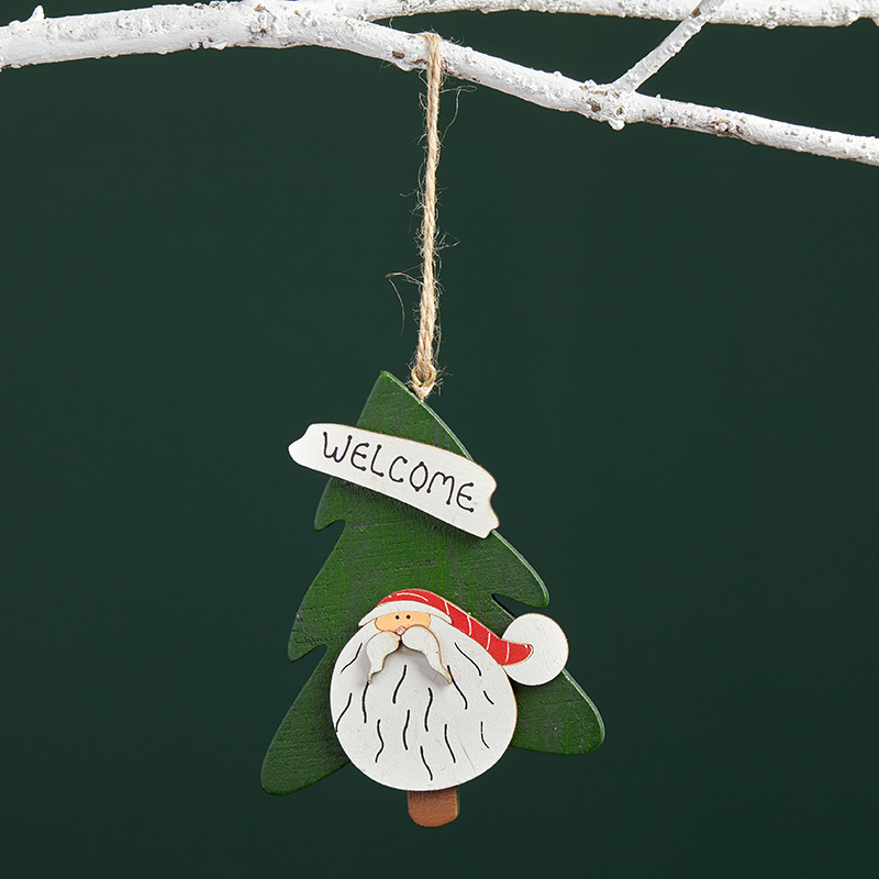 árbol de Navidad de madera para los viejos colgantes creativos colgantes de árbol de Navidad decoraciones de árbol de Navidad props de disparo