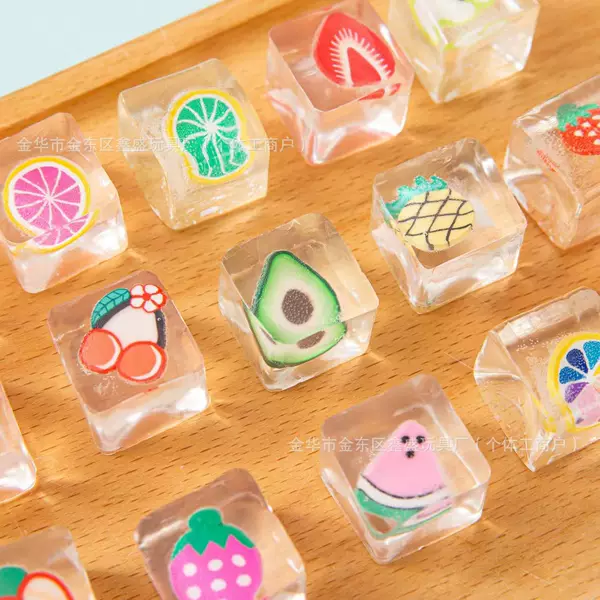 Ice Cube Fruit Squishy Toy for Children, Cute Stress Relief Toy, Creative Venting Gadget, Slow Rebound Stress Relief Gift