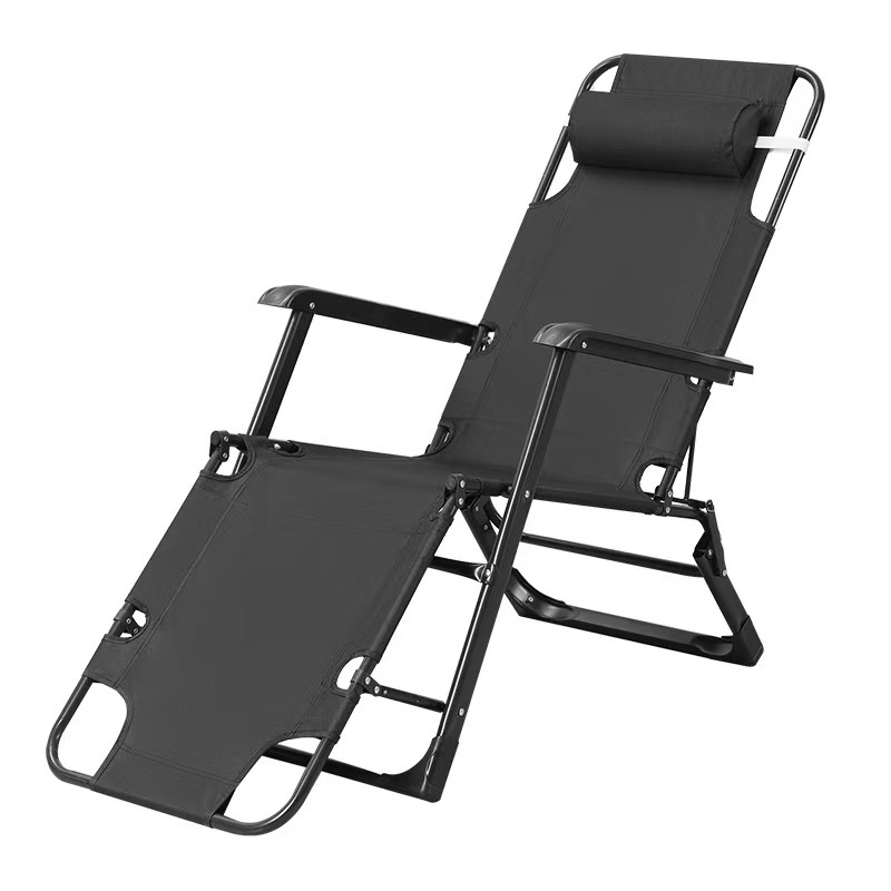 Thick Square Tube Folding Lounge Chair for Home Use, Leisure Chair with Adjustable Backrest, Multi-Position Adjustment, Office Nap Chair