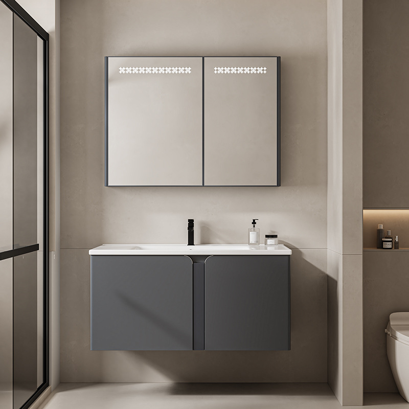 Acero inoxidable tipo pared colgante de acero inoxidable espacio de aluminio cerámico integral lavabo de baño de abeja a prueba de agua