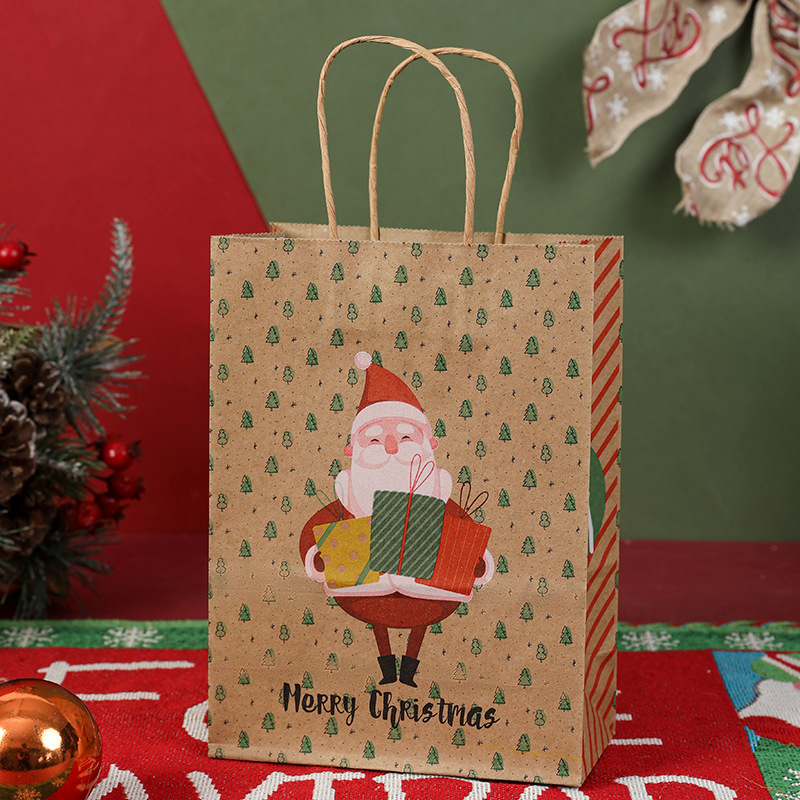 卸売りクリスマスプレゼント紙袋祝日パーティー包装クラフト紙袋平安夜キャンディープレゼント手提げ袋|undefined