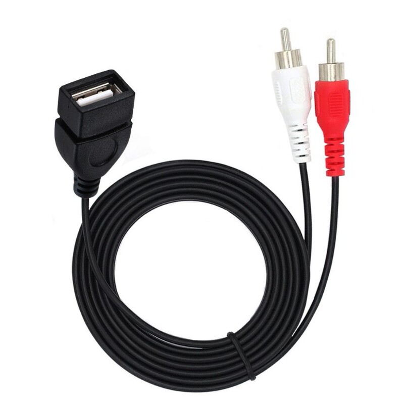 USB Female to Dual Rca USB Female to 2Rca Male Adapter Cable USB 2.0 Female to 2Rca Male Audio Cable