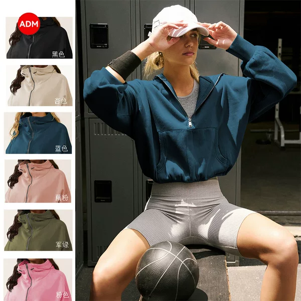 Amazon's New Hooded Sweatshirt, European and American Fashion Brand, Sports Hoodie, Zipper Drawstring, Long-Sleeved Top Jacket