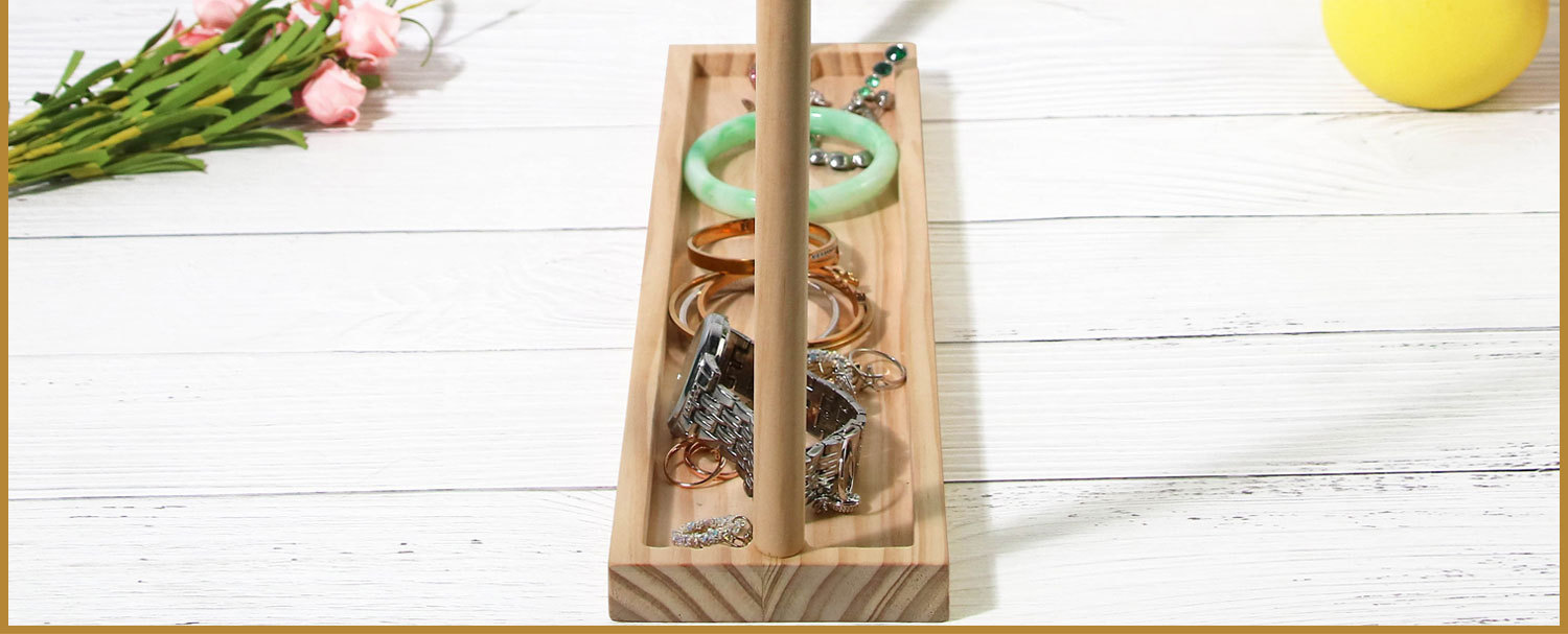 300g Weight Jewelry Rack Classification 1 Piece Quantity solid wood Material Square Pattern Patchwork Design Casual, Elegant, Simple Style Style 1 Piece Solid Wood Casual Elegant Simple Style Square Jewelry Rack