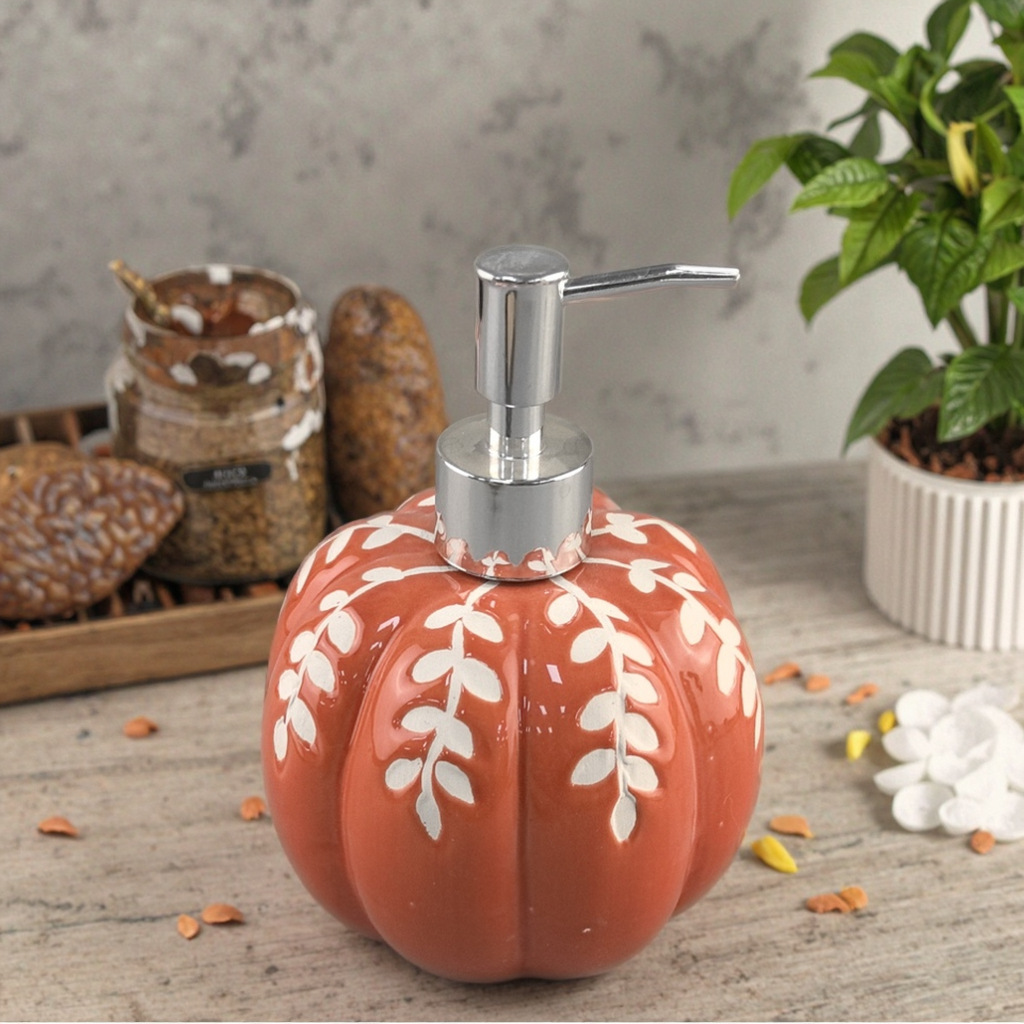 Halloween simple botella de baño desinfectante de manos botella de prensa de calabaza emulsión cerámica botella vacía sellado lata