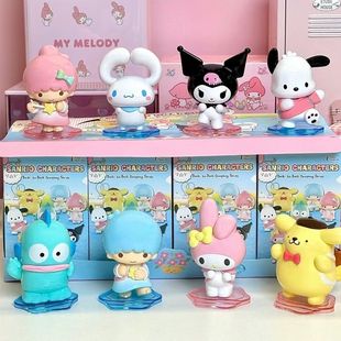 Sanrio Blind Box Back-To-Back Friends Pacha Dog Ugly Fish Cinnamon Dog Kuromi Figure Female Gift Ornaments