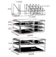 桌面化妝收納盒可疊加亞馬遜抽屜式亞克力透明化妝品收納盒批發