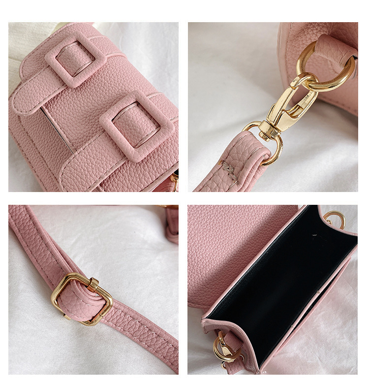 Women's Pu Leather Solid Color Basic Square Magnetic Buckle Crossbody Bag display picture 1