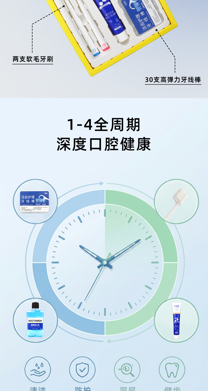 口腔正畸套装牙刷牙膏漱口水牙线礼盒礼品获客口腔护理套装礼包