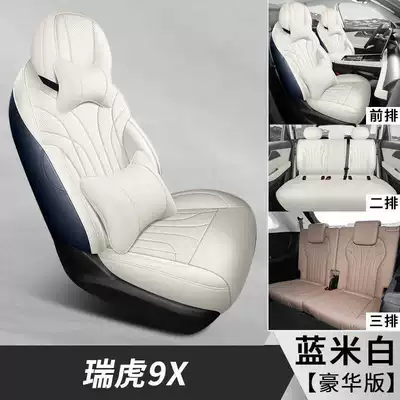 pads, car seat covers, and leather — Modelə uyğun (Original) oturacaq örtükləri - blue-and-white-seven-seater-luxury-edition-note-the-model-year