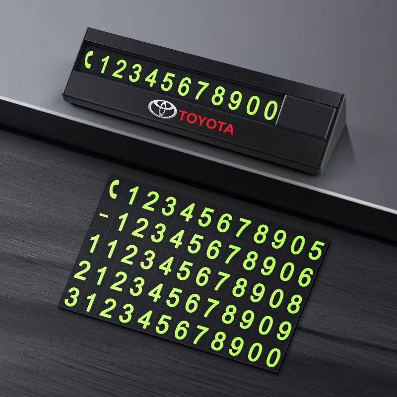 Car metal night light temporary parking number plate phone number license plate car accessories