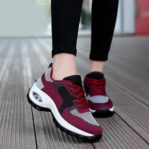 Foreign trade women's shoes spring and summer new breathable mesh air cushion sneakers women's fashion heightening casual shoes mother's shoes
