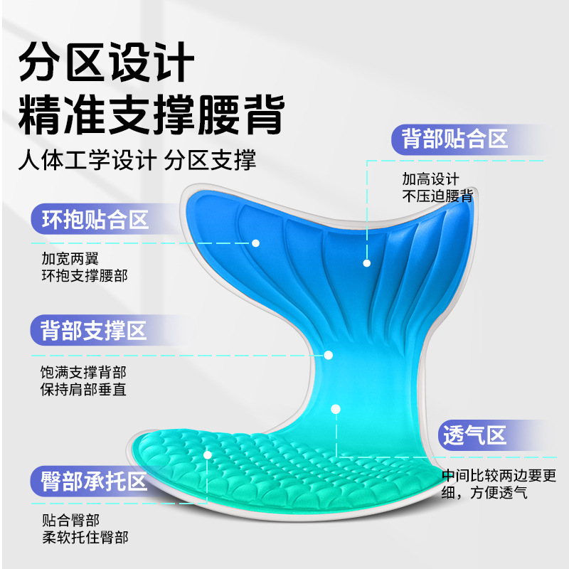 批发思菲其美人鱼护腰靠垫久坐护腰办公室记忆棉轻奢款护腰神器|undefined