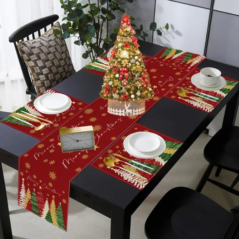 Nuevo conjunto de toallas de mesa transfronterizas de Navidad decoración de mesa Bandera de mesa Bandera de mesa Amazon 2026