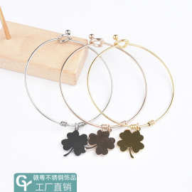 现货四叶草手链女韩版ins简约学生气质时尚不锈钢手镯网红手饰