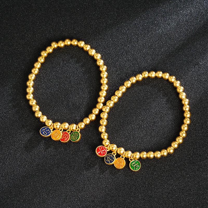 Vietnam Sha Jin Ping An Joy Nafu China pulsera de cuerda elástica de viento para mujeres de lujo ligero no se desvanecerá joyas