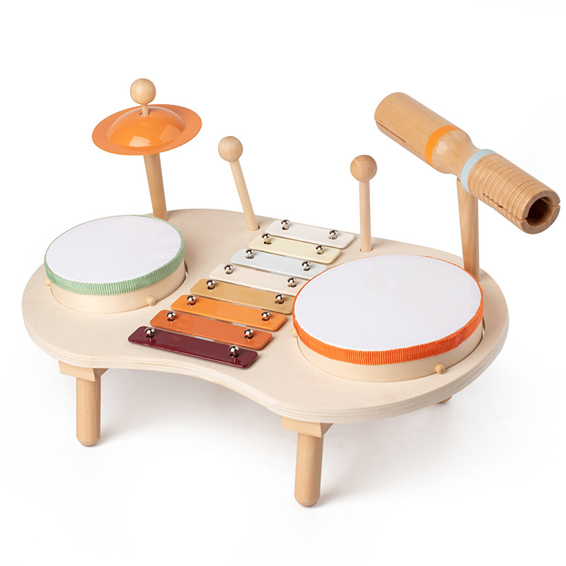 Estante de música multifuncional de madera para niños tambor piano Orf instrumento de percusión juguetes de iluminación infantil