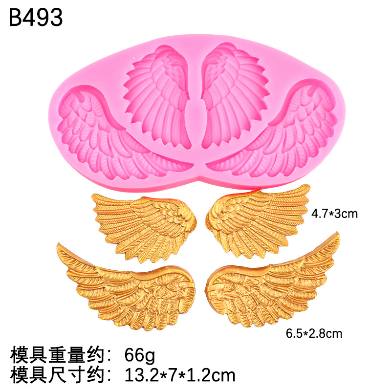 Alas de ángel, fondant, pastel de chocolate, decoración, pegamento hecho a mano, botón de lazo, molde de silicona de angelito