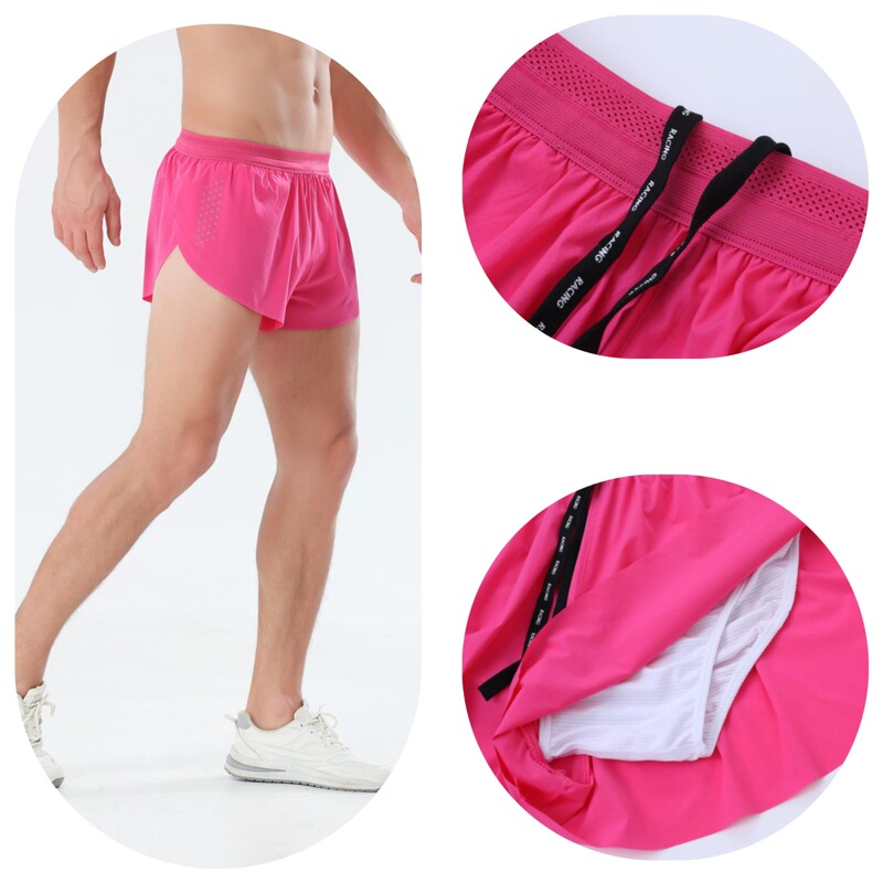 Men's marathon sports shorts for athletes, summer lined quick-dry breathable outdoor running and track and field training shorts