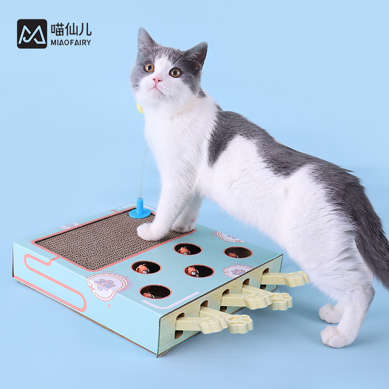 ニャーシャンネル もぐらたたき 猫のおもちゃ 段ボール 猫スクラッチボード 猫の巣 セルフエンターテイメント インタラクティブ退屈解消 猫のおもちゃ 面白い猫のおもちゃ|undefined