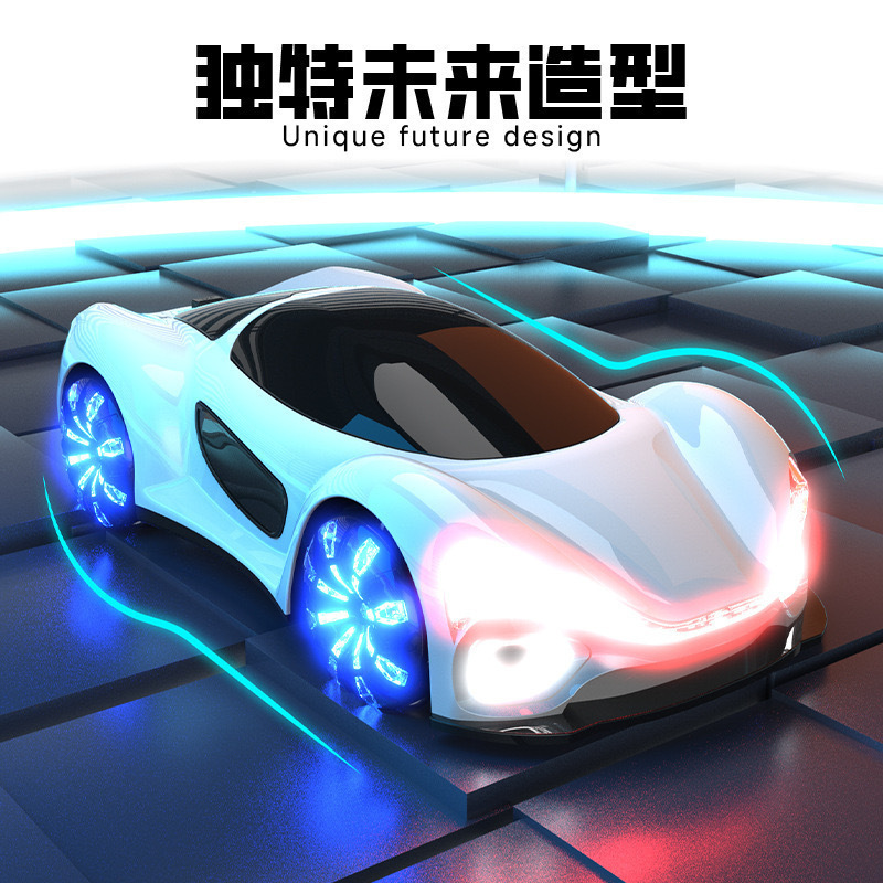 Cross-Border Popular Model of Realistic New Energy Stunt Car with Lights and Spray, Electric Remote Control Car, Children's Car Toy Gift