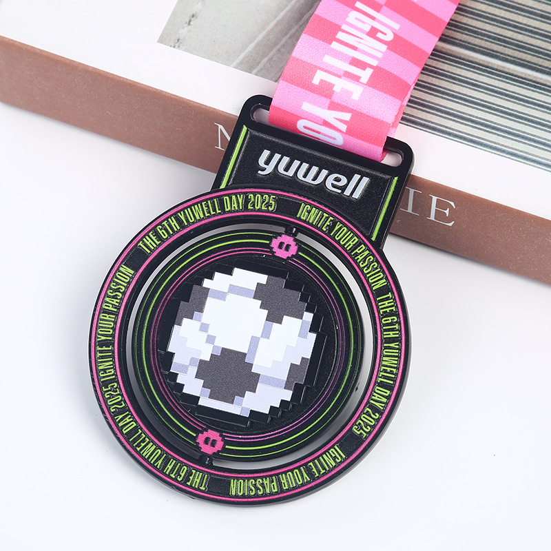 Medalla de metal transfronteriza personalizada juego de imán giratorio medalla de aniversario conjunta lista publicidad personalizada