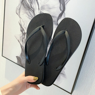 Wholesale In-Stock Men's Summer New Soft-Soled Non-Slip Solid Color Couple Beach Flip-Flops Versatile