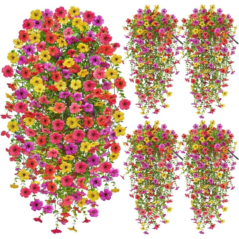 69-Eye 45-Eye Artificial Violet Fake Flower Wall Hanging Eucalyptus Green Plant Hanging Vine Home Decoration Artificial Flower