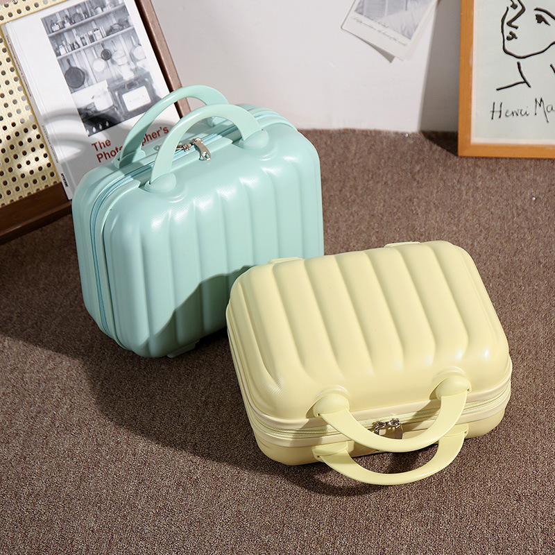 Macaron maleta portátil caja de maquillaje de 14 pulgadas souvenirs mini bolsa de almacenamiento de viaje de pan de caramelo pequeño