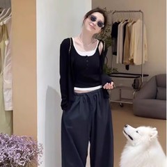 2025秋季新款宽松百搭披肩+修身显瘦吊带两件套韩系女士时尚套装